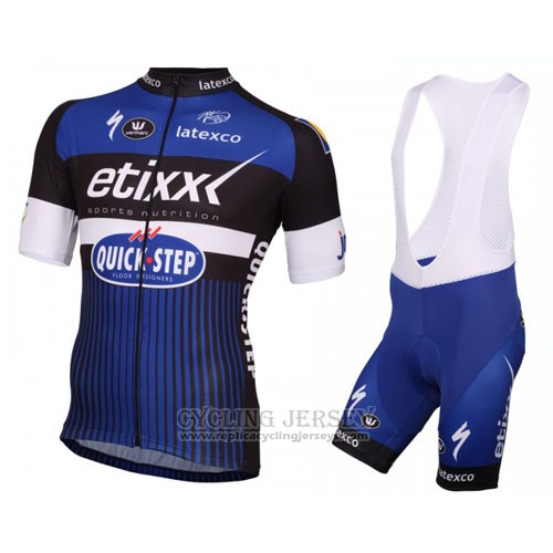 2016 Cycling Jersey Etixx Quick Step White and Blue Short Sleeve and Bib Short